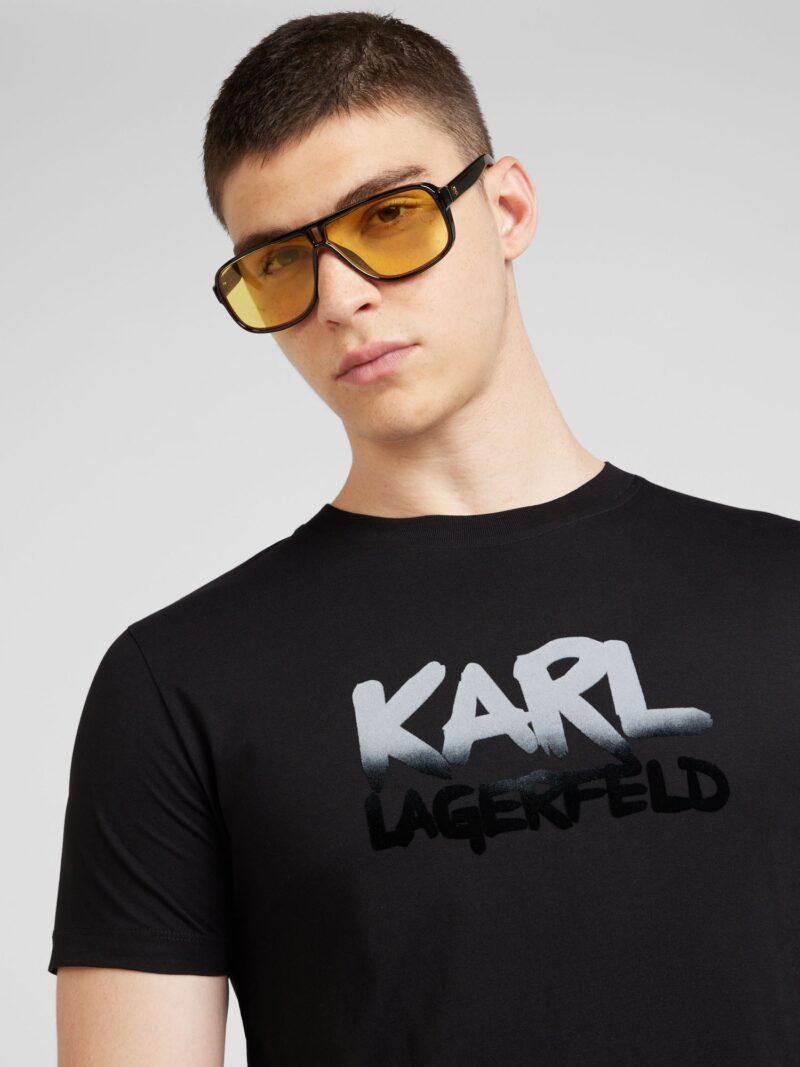 Karl Lagerfeld Tricou  negru / alb