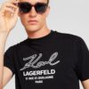 Karl Lagerfeld Tricou  negru / alb