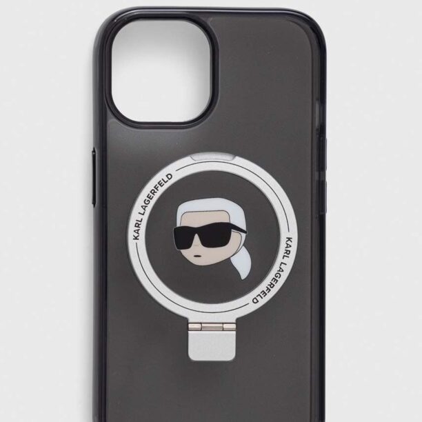 Karl Lagerfeld husă pentru telefon iPhone 15 6.1 culoarea negru