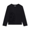 Karl Lagerfeld longsleeve din bumbac pentru copii culoarea negru