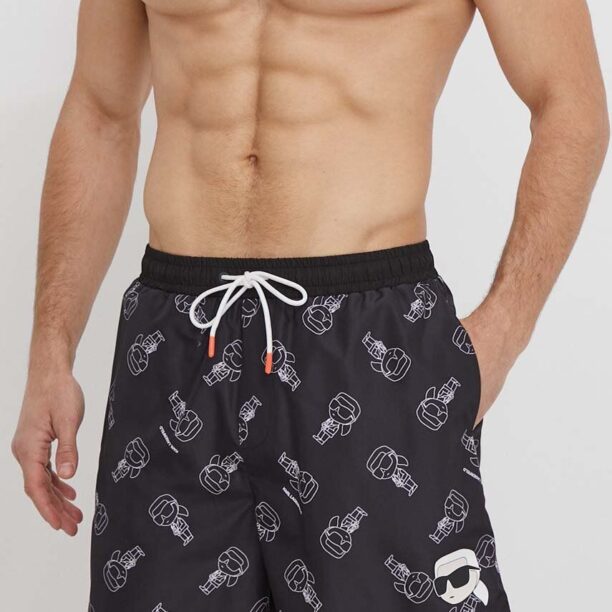 Karl Lagerfeld pantaloni scurti de baie culoarea negru