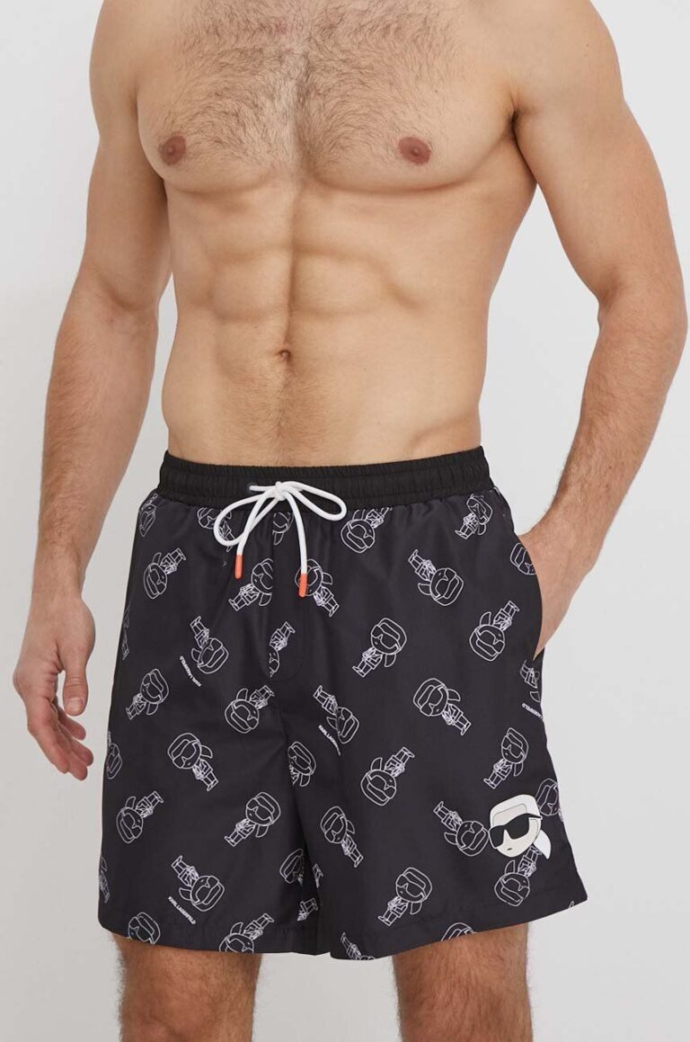 Karl Lagerfeld pantaloni scurti de baie culoarea negru