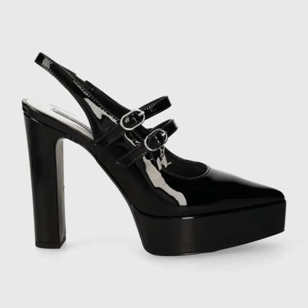 Karl Lagerfeld pantofi de piele SOIREE PLATFORM culoarea negru