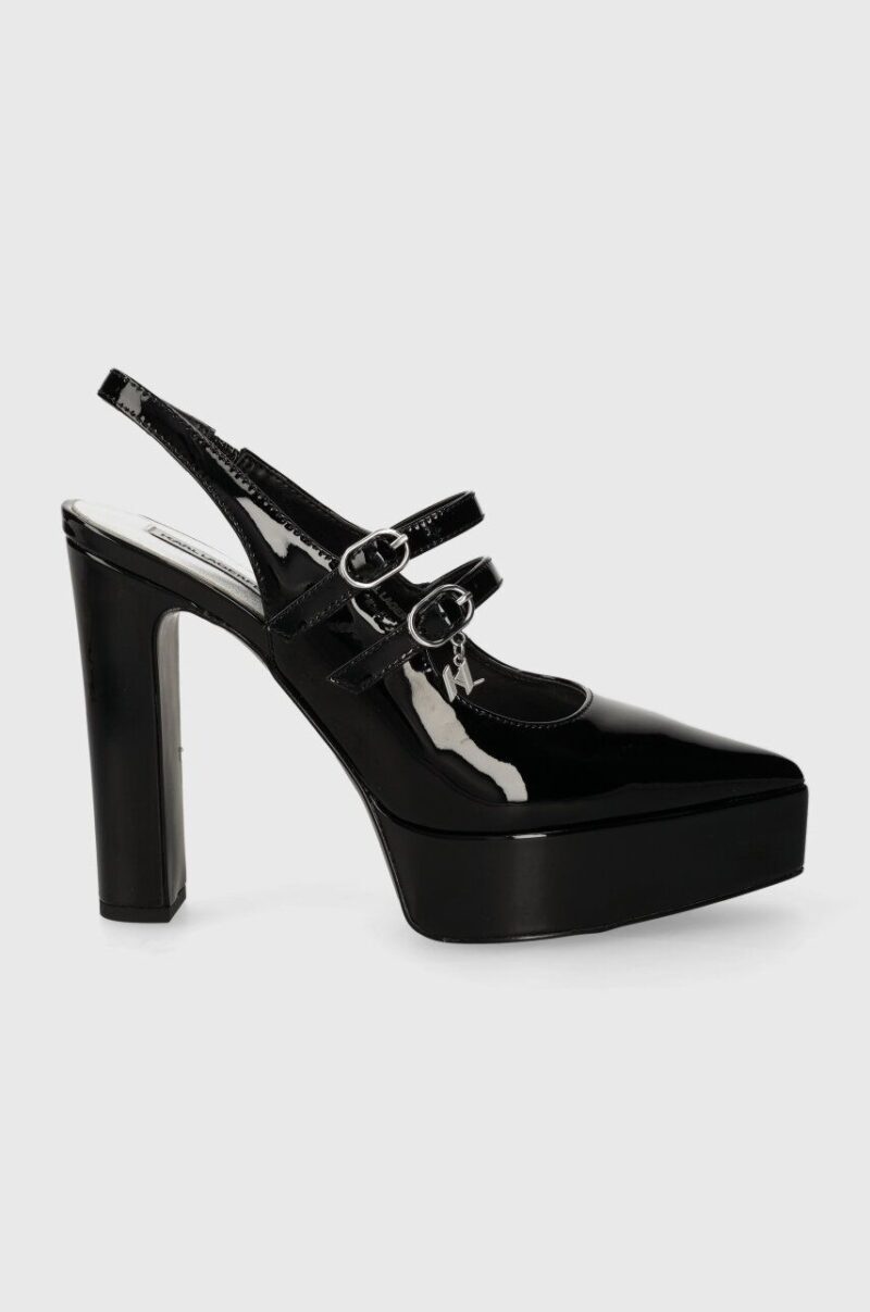 Karl Lagerfeld pantofi de piele SOIREE PLATFORM culoarea negru