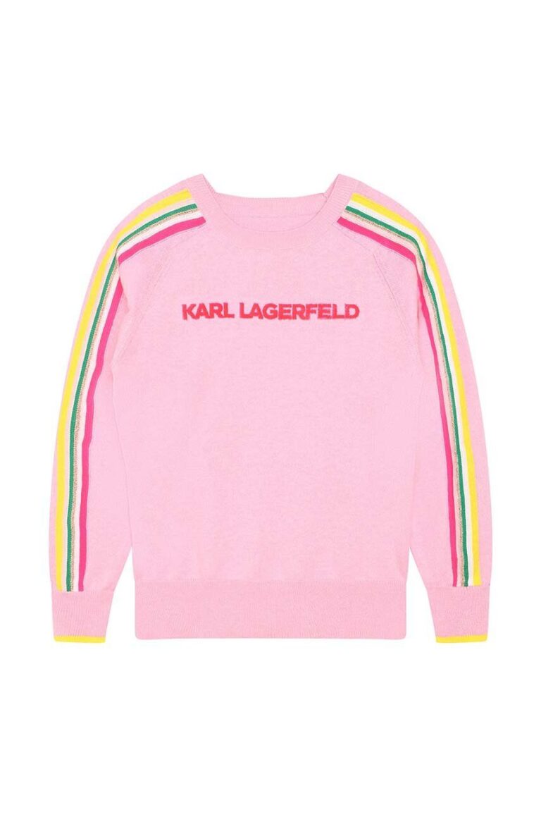 Karl Lagerfeld pulover copii culoarea roz