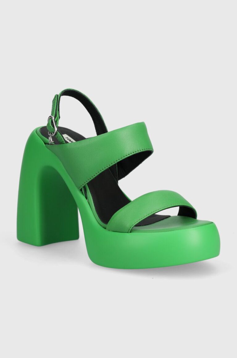 Karl Lagerfeld sandale de piele ASTRAGON HI culoarea verde