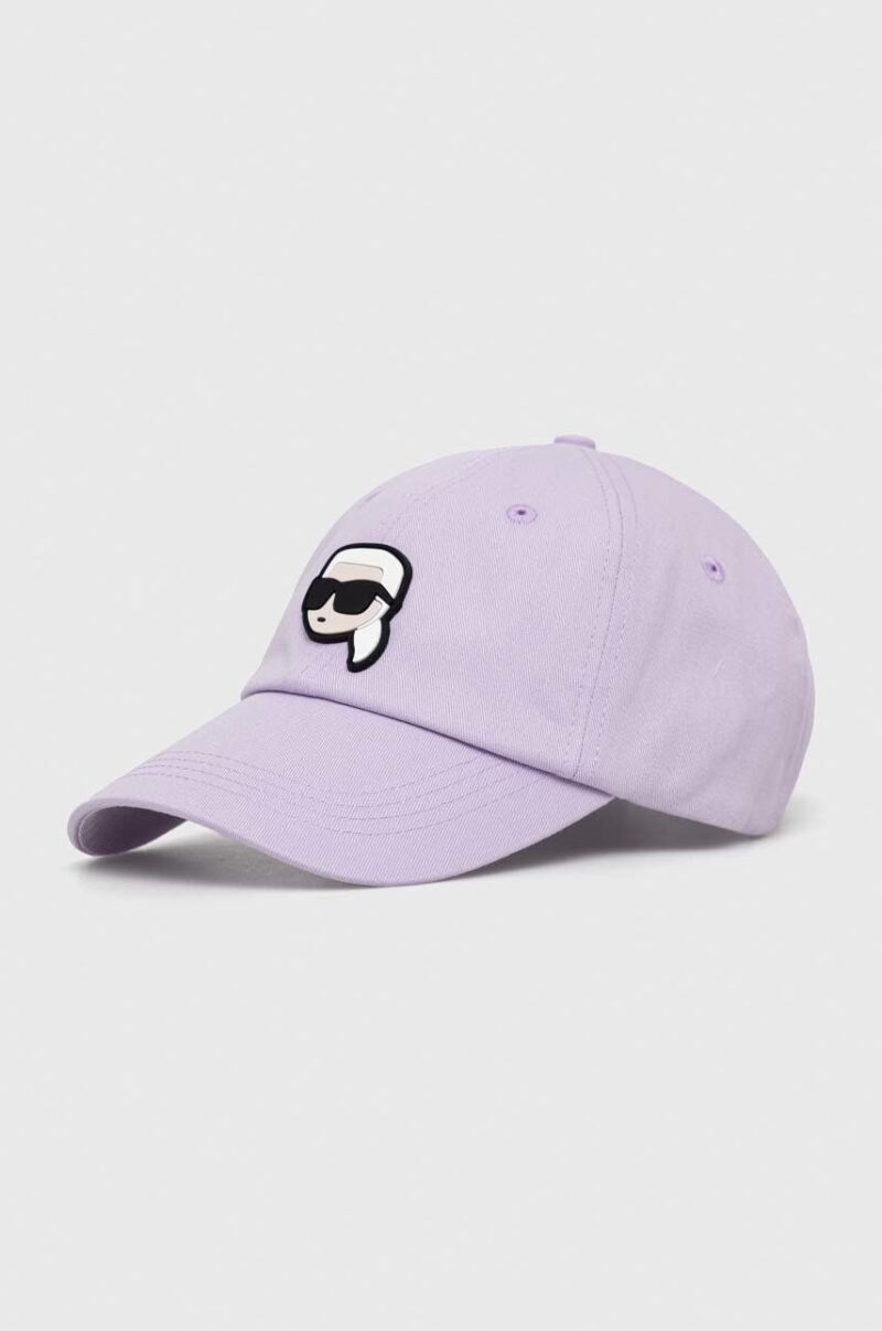 Karl Lagerfeld șapcă de baseball din bumbac culoarea violet