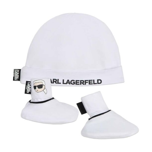 Karl Lagerfeld set de bumbac pentru bebelusi culoarea alb