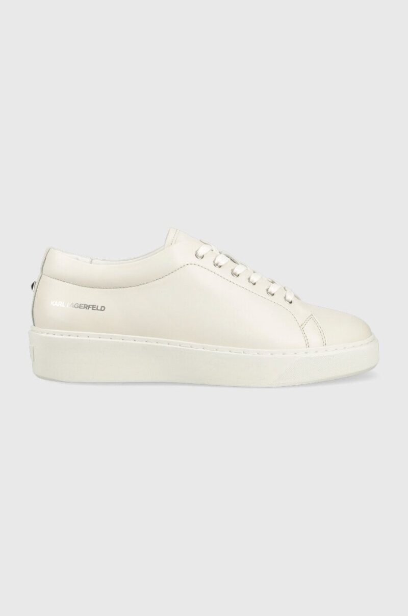 Karl Lagerfeld sneakers din piele FLINT culoarea alb