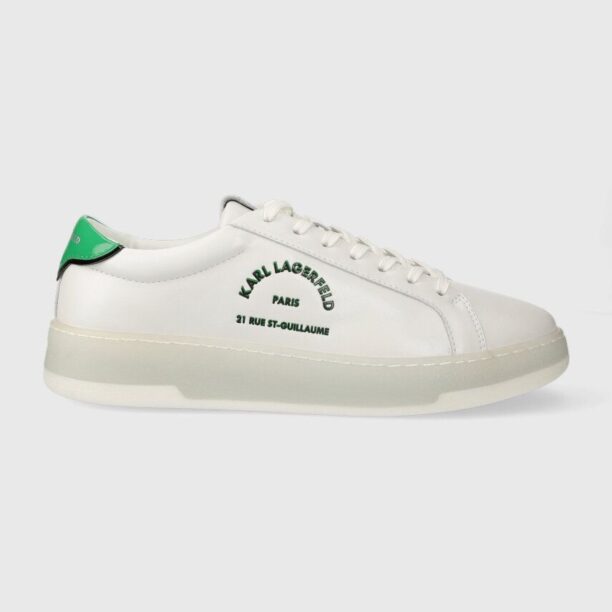 Karl Lagerfeld sneakers din piele KOURT III culoarea alb