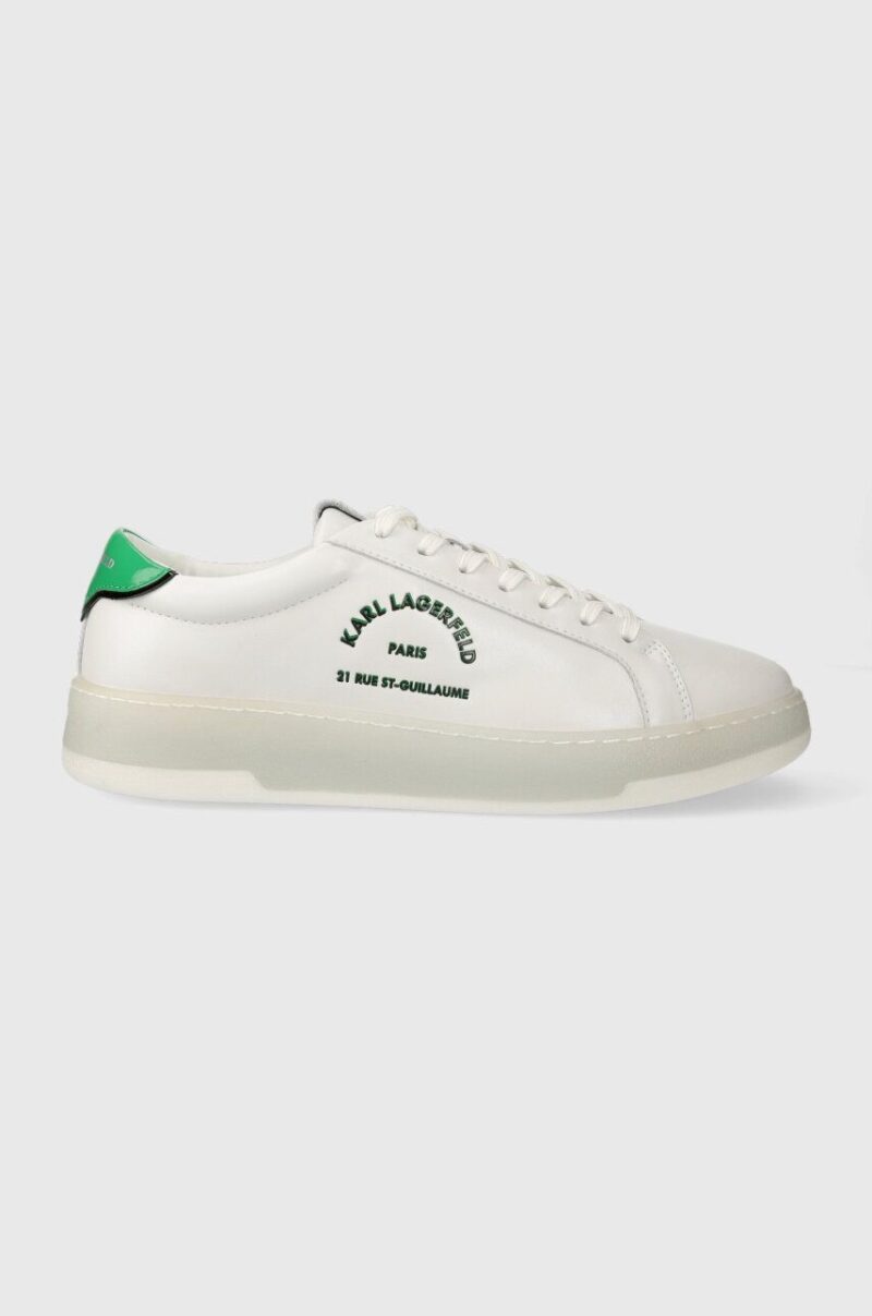 Karl Lagerfeld sneakers din piele KOURT III culoarea alb