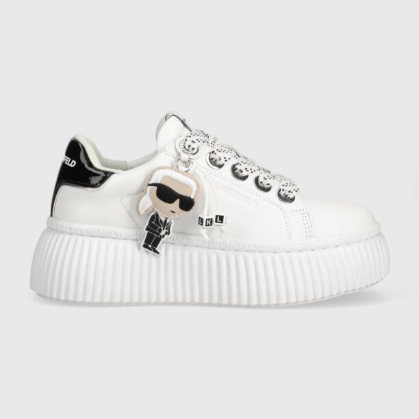 Karl Lagerfeld sneakers din piele KREEPER LO culoarea alb