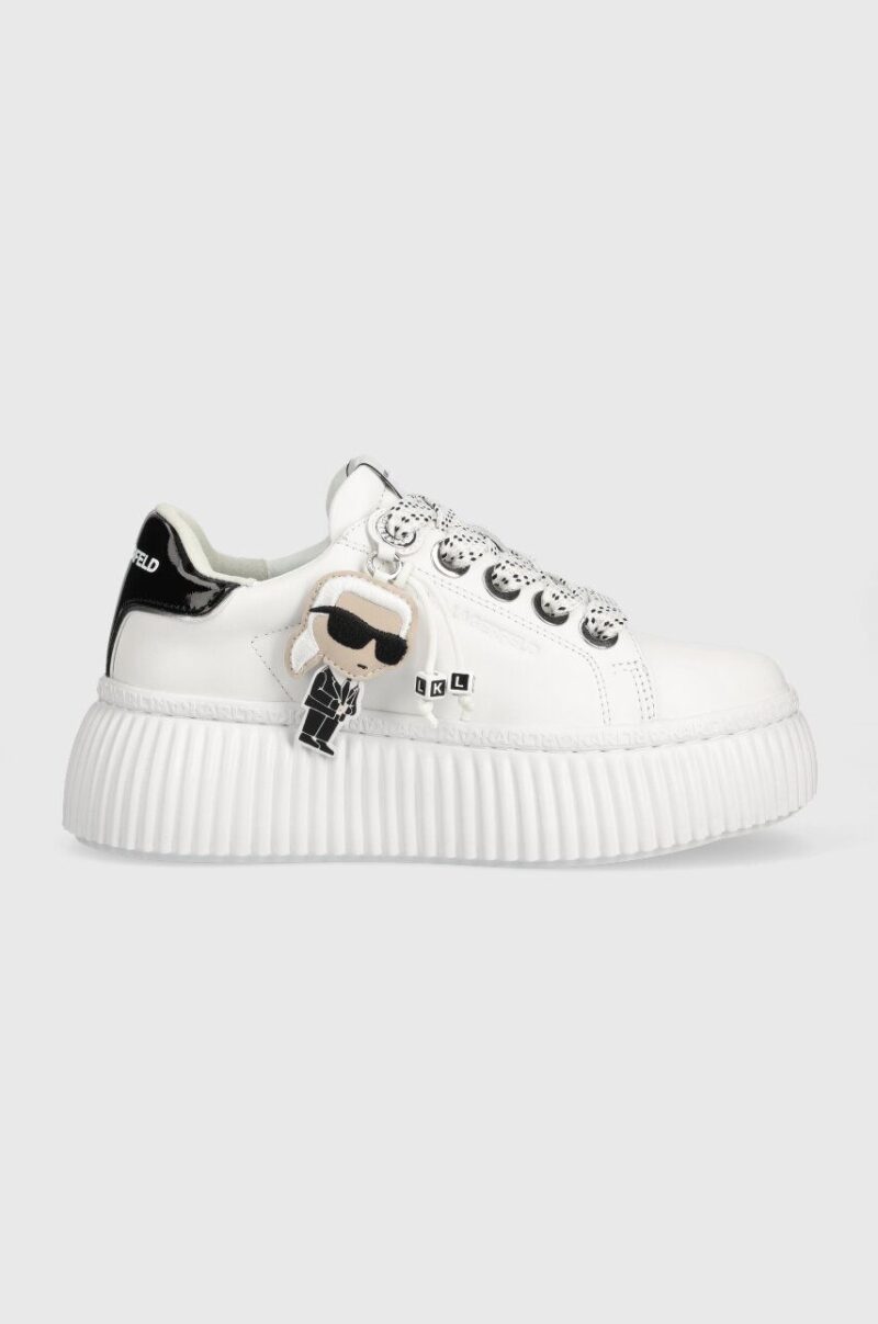 Karl Lagerfeld sneakers din piele KREEPER LO culoarea alb