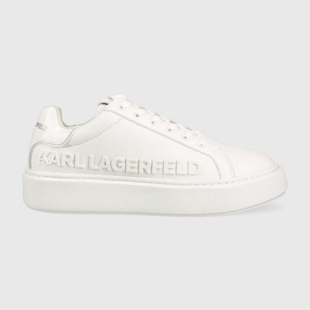 Karl Lagerfeld sneakers din piele MAXI KUP culoarea alb KL62210