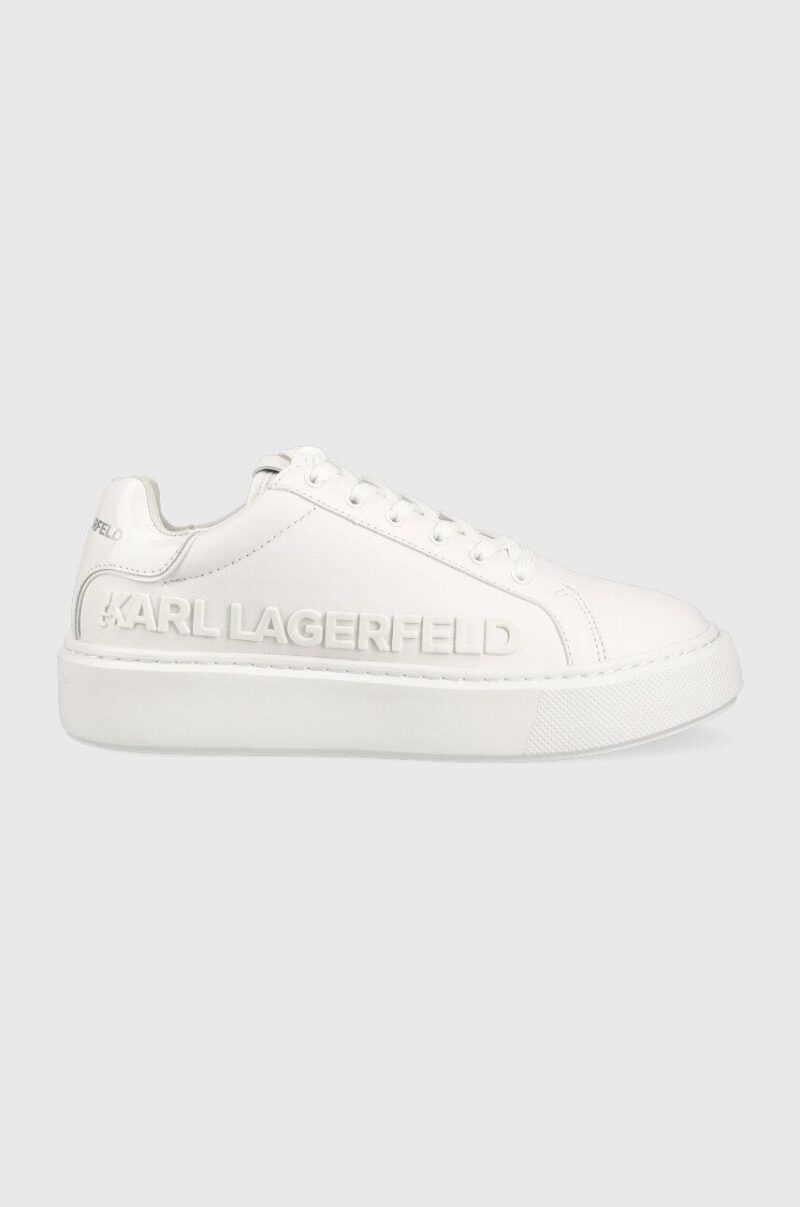 Karl Lagerfeld sneakers din piele MAXI KUP culoarea alb KL62210