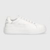 Karl Lagerfeld sneakers din piele MAXI KUP culoarea alb