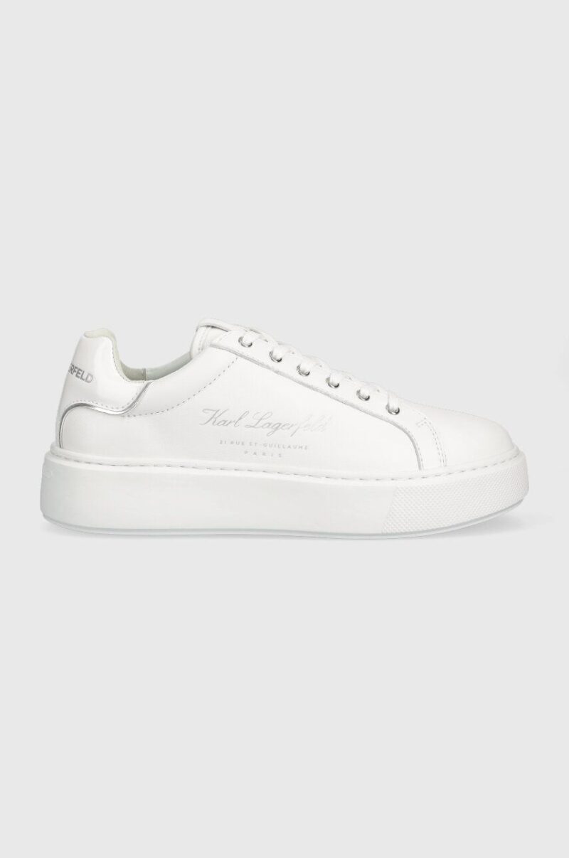 Karl Lagerfeld sneakers din piele MAXI KUP culoarea alb