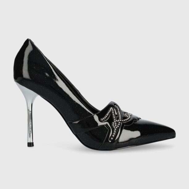 Karl Lagerfeld stilettos de piele SARABANDE culoarea negru