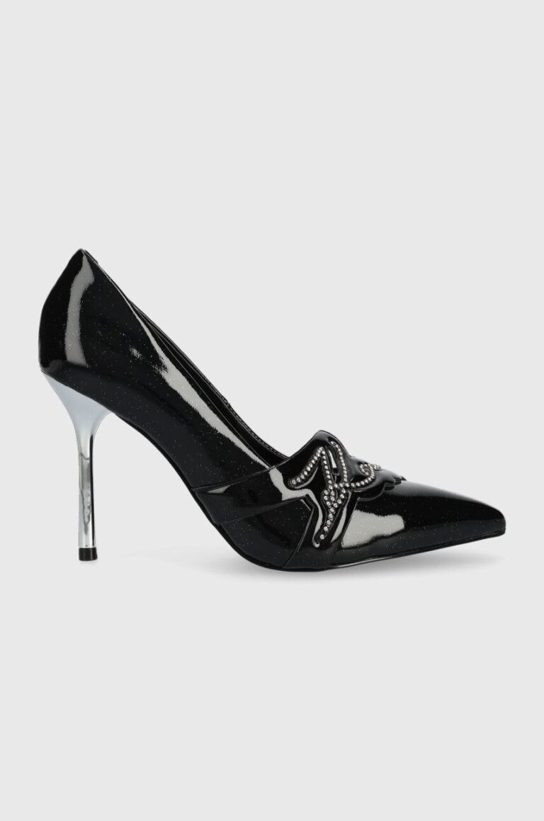 Karl Lagerfeld stilettos de piele SARABANDE culoarea negru