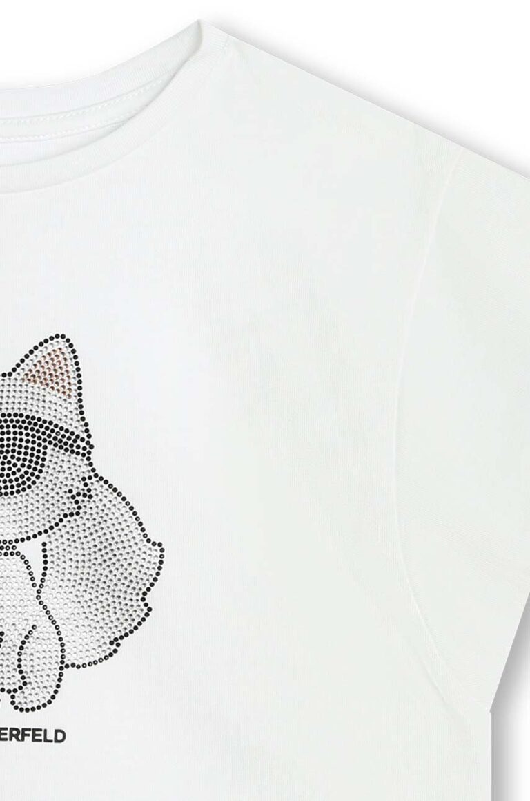 Karl Lagerfeld tricou de bumbac pentru copii culoarea alb preţ