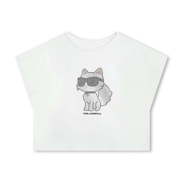 Karl Lagerfeld tricou de bumbac pentru copii culoarea alb