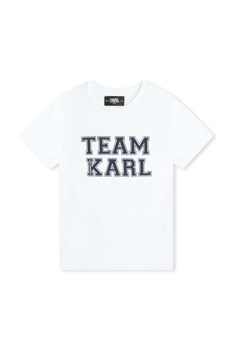 Karl Lagerfeld tricou de bumbac pentru copii culoarea alb