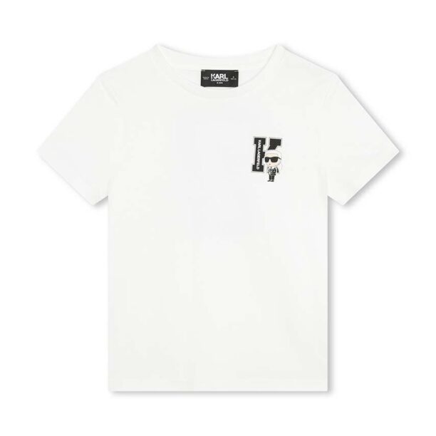 Karl Lagerfeld tricou de bumbac pentru copii culoarea alb