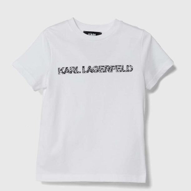 Karl Lagerfeld tricou de bumbac pentru copii culoarea alb