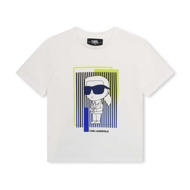 Karl Lagerfeld tricou de bumbac pentru copii culoarea alb