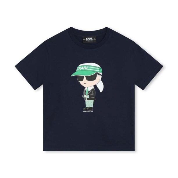 Karl Lagerfeld tricou de bumbac pentru copii culoarea albastru marin