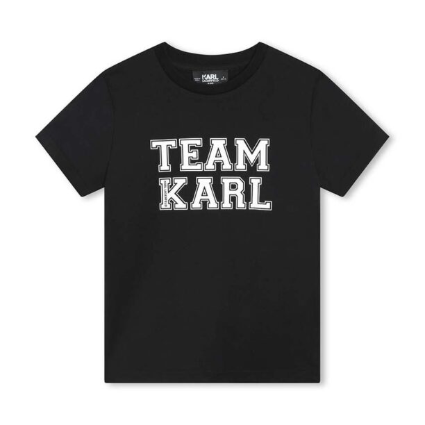 Karl Lagerfeld tricou de bumbac pentru copii culoarea negru