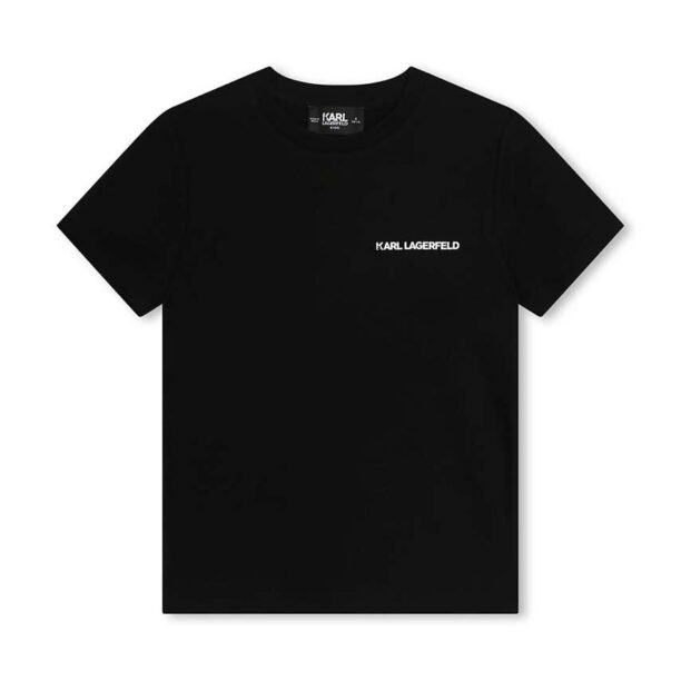 Karl Lagerfeld tricou de bumbac pentru copii culoarea negru