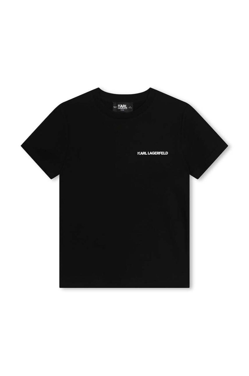 Karl Lagerfeld tricou de bumbac pentru copii culoarea negru