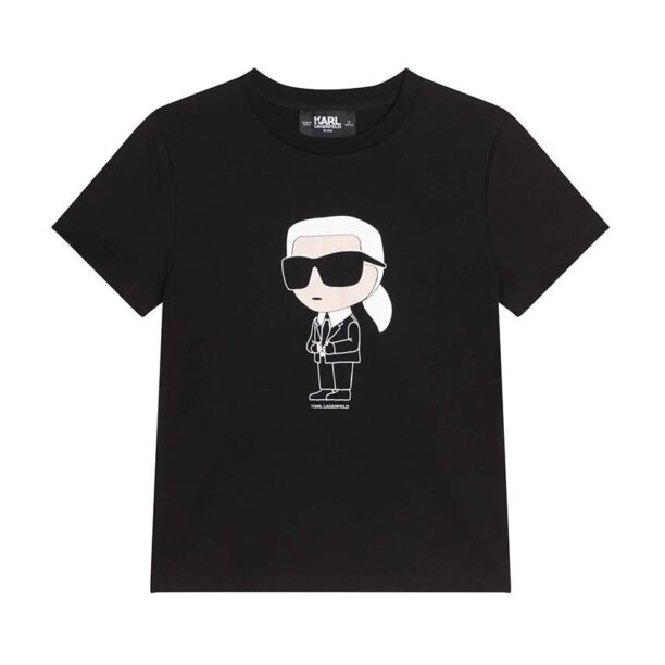 Karl Lagerfeld tricou de bumbac pentru copii culoarea negru