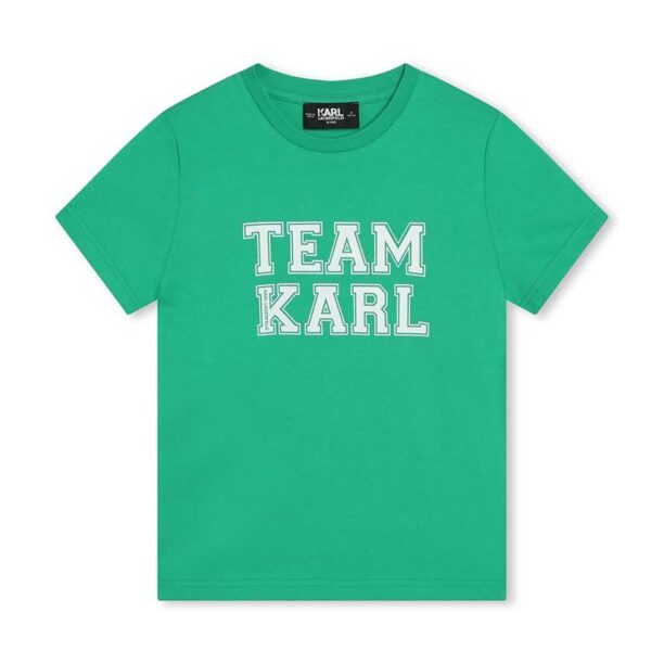 Karl Lagerfeld tricou de bumbac pentru copii culoarea turcoaz