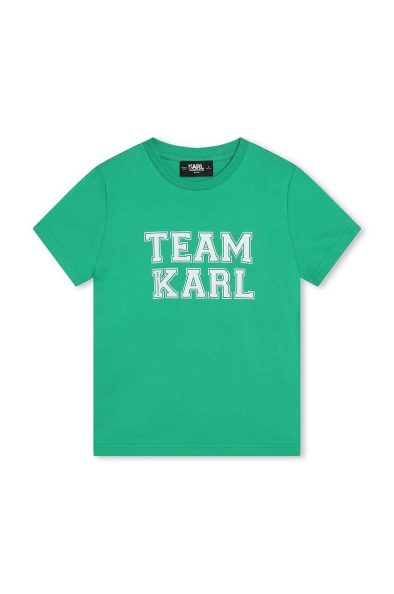 Karl Lagerfeld tricou de bumbac pentru copii culoarea turcoaz