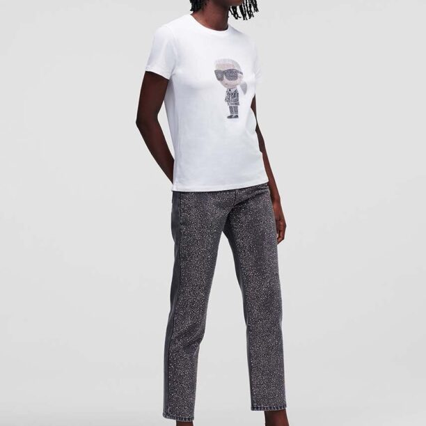 Karl Lagerfeld tricou din bumbac culoarea alb preţ