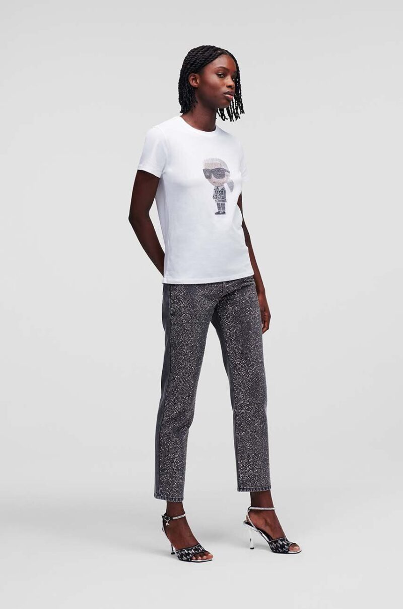 Karl Lagerfeld tricou din bumbac culoarea alb preţ