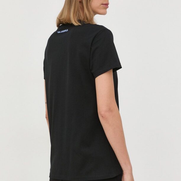 Karl Lagerfeld tricou din bumbac culoarea negru preţ