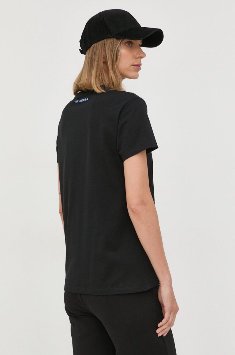 Karl Lagerfeld tricou din bumbac culoarea negru preţ