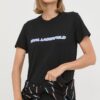 Karl Lagerfeld tricou din bumbac culoarea negru