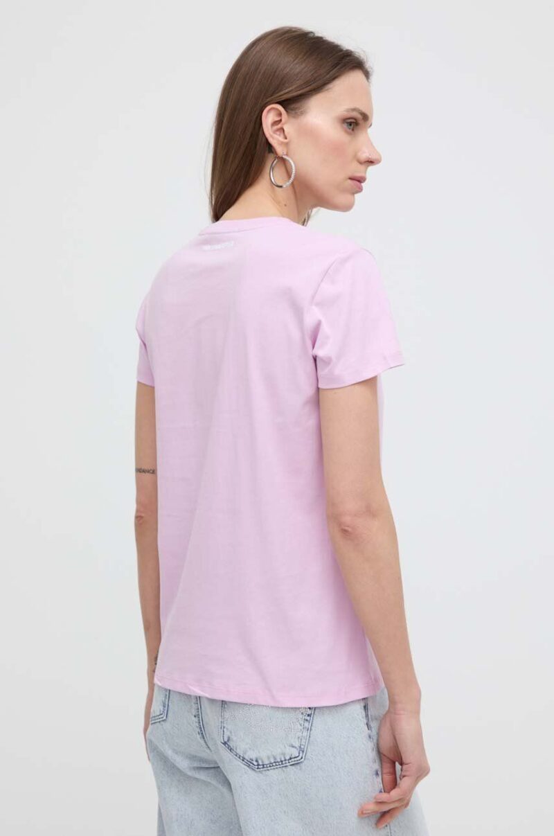 Karl Lagerfeld tricou din bumbac culoarea roz preţ