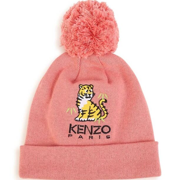 Kenzo Kids caciula din amestec de casmir pentru copii culoarea roz