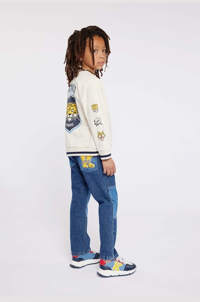 Kenzo Kids cardigan copii culoarea bej