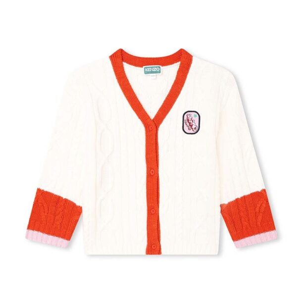 Kenzo Kids cardigan cu amestec de lână pentru copii culoarea alb