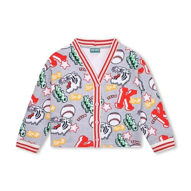 Kenzo Kids cardigan din bumbac pentru copii culoarea gri