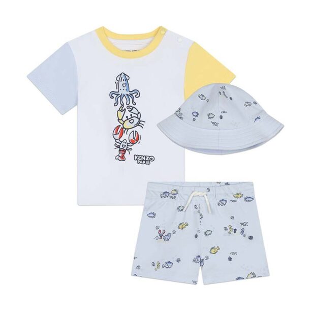 Kenzo Kids compleu bebe culoarea alb