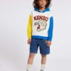 Kenzo Kids hanorac de bumbac pentru copii culoarea alb