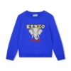 Kenzo Kids hanorac de bumbac pentru copii culoarea albastru marin