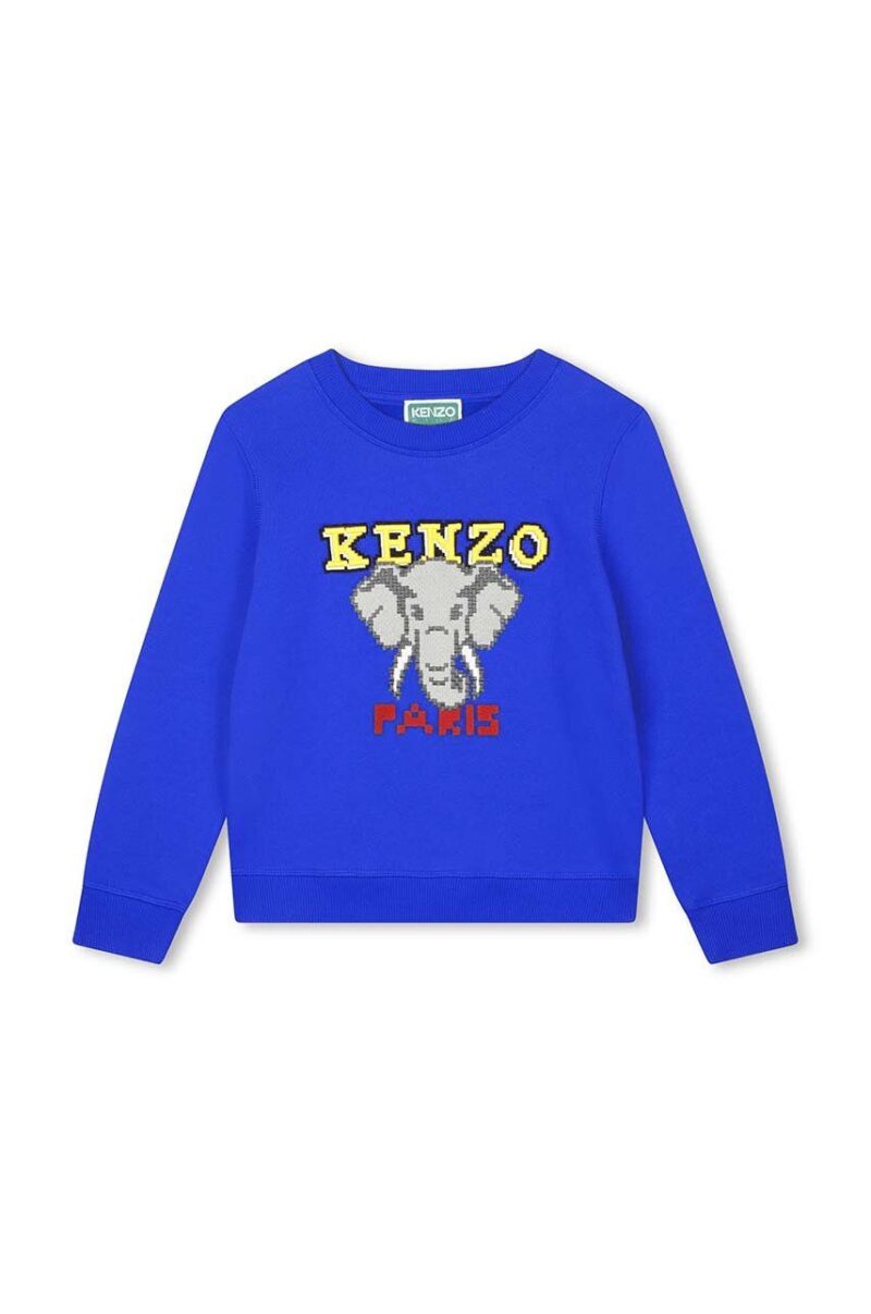 Kenzo Kids hanorac de bumbac pentru copii culoarea albastru marin